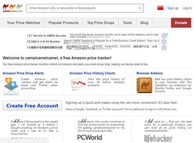 亚马逊价格追踪器:Camelcamelcamel
