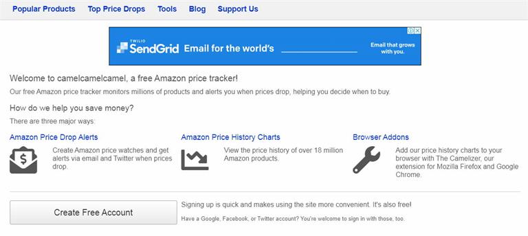 亚马逊价格追踪器:Camelcamelcamel