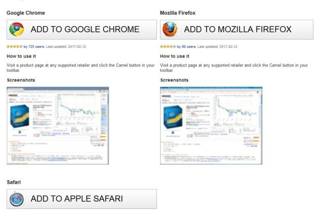 亚马逊价格追踪器:Camelcamelcamel