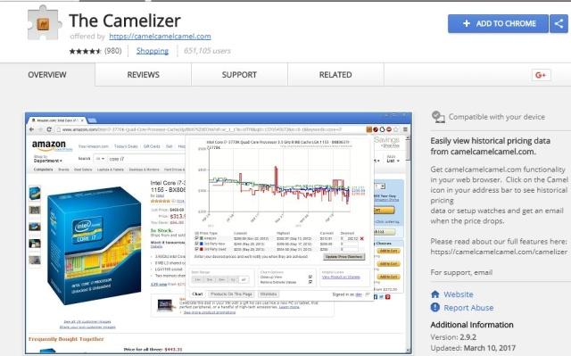 亚马逊价格追踪器:Camelcamelcamel