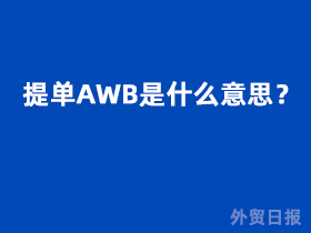 提单AWB是什么意思?